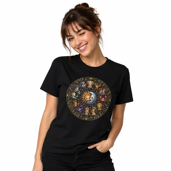 Zodiac Sun Moon Mandala T-Shirt