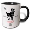 thumbnail image 1 of 3drose, Zodiac Symbol Aries on White Background, 11oz Two-tone Black Mug, 1 of 6