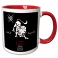 thumbnail image 1 of 3drose, Zodiac Symbol Leo on Black Background, 11oz Two-tone Red Mug, 1 of 6