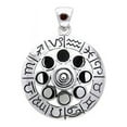 thumbnail image 1 of Zodiac Symbols Pendant Moon Phase Wheel 925 Sterling Silver Astrology Jewelry, 1 of 3
