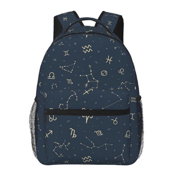 Zodiac Symbols Star Constellation Laptop Backpack Travel Rucksack for Teens Adults, Fits 15-inch Notebook