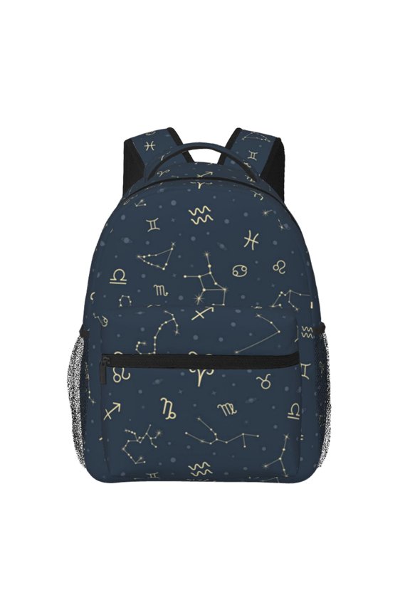 Zodiac Symbols Star Constellation Laptop Backpack Travel Rucksack for Teens Adults, Fits 15-inch Notebook
