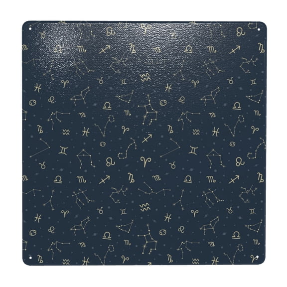 Zodiac Symbols Star Constellation Square Metal Sign 12x12 Inch Tin Sign Wall Decor Decorative Plaque for Bar, Cafe, Restaurant