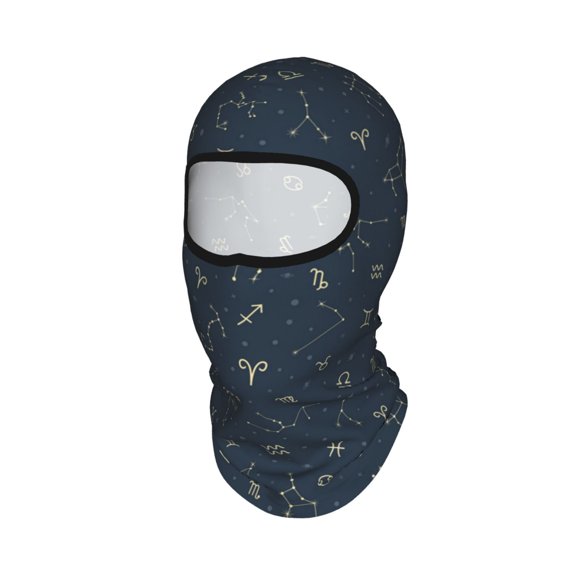 Zodiac Symbols Star Constellation Unisex Balaclava Ski Mask Full Face Cover for Cold Weather & UV Protection, Breathable Cooling Helmet Liner