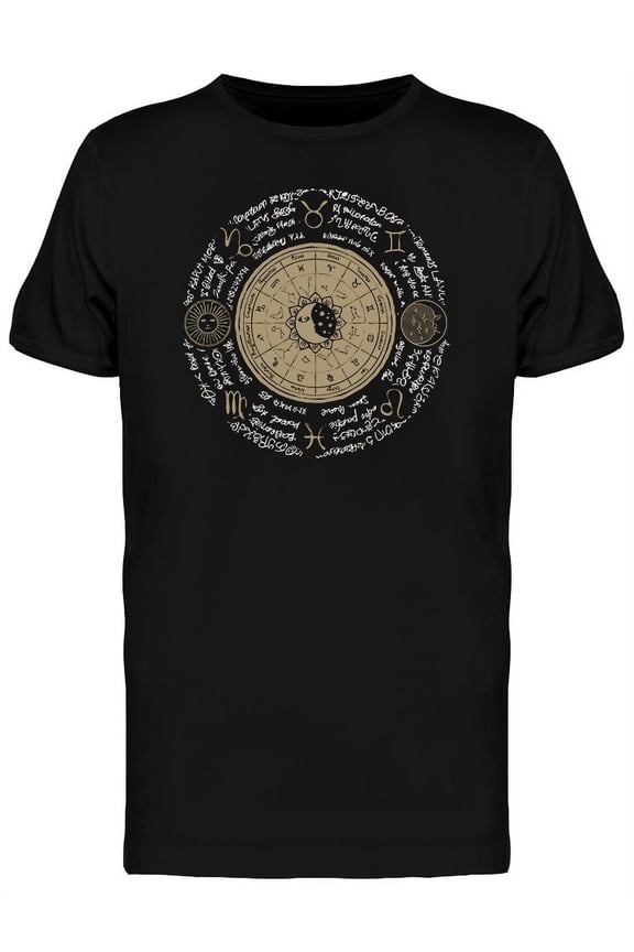 Zodiac Symbols Sun Moon Graphic Tee Men's -Image by Shutterstock
