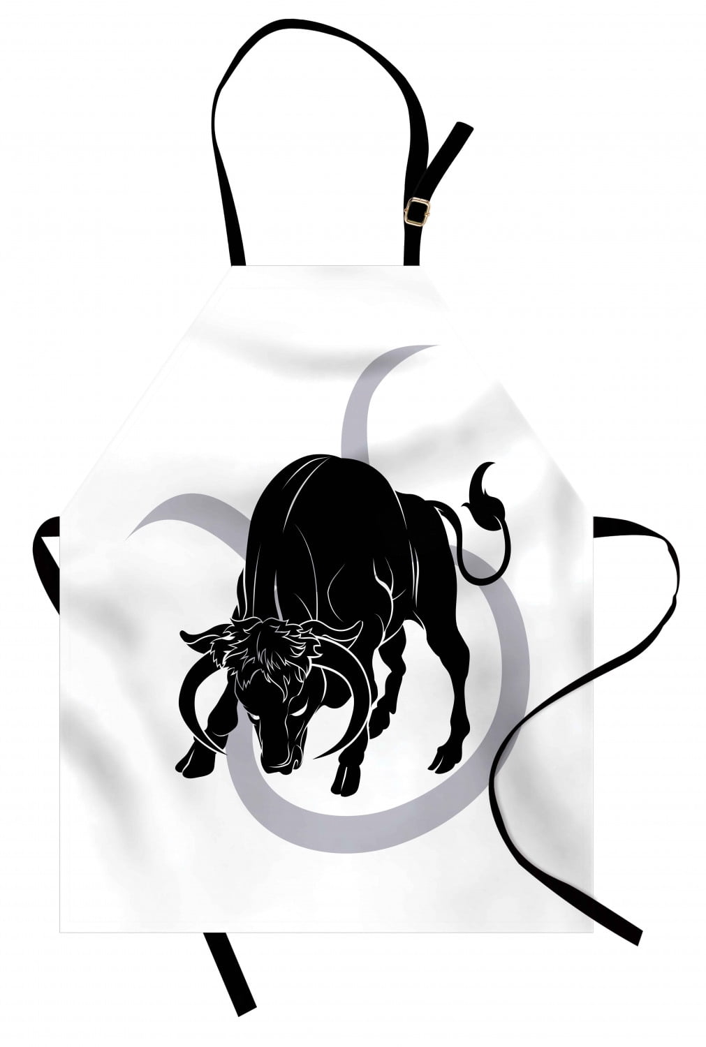 Zodiac Taurus Apron Black Silhouette of Animal Ox on Horoscope Icon ...