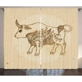 thumbnail image 1 of Ambesonne Zodiac Taurus Curtains 2 Panel Set, Ornate Ox, 108" x 63", Brown and Sand Brown, 1 of 3