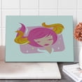 thumbnail image 1 of Zodiac Taurus Cutting Board, Abstract Woman Illustration Pink Hair and Orange Horns Female Taurus Portrait, Decorative Tempered Glass Cutting and Serving Board, Large Size, Multicolor, by Ambesonne, 1 of 5