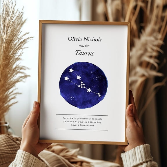Zodiac Taurus Star Chart Pounds Baby Astrology Poster