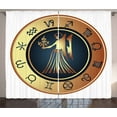 thumbnail image 1 of Ambesonne Zodiac Virgo Curtains 2 Panel Set, Signs Circle Woman, 108" x 108", Pale Yellow Dark Blue, 1 of 3