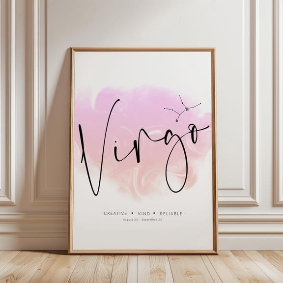 Zodiac Virgo Poster. Virgo Horoscope Virgo Star Sign Art Astrology September Birthday Cute Astrology Poster Wall Art For Decor Present , Poster Print Only