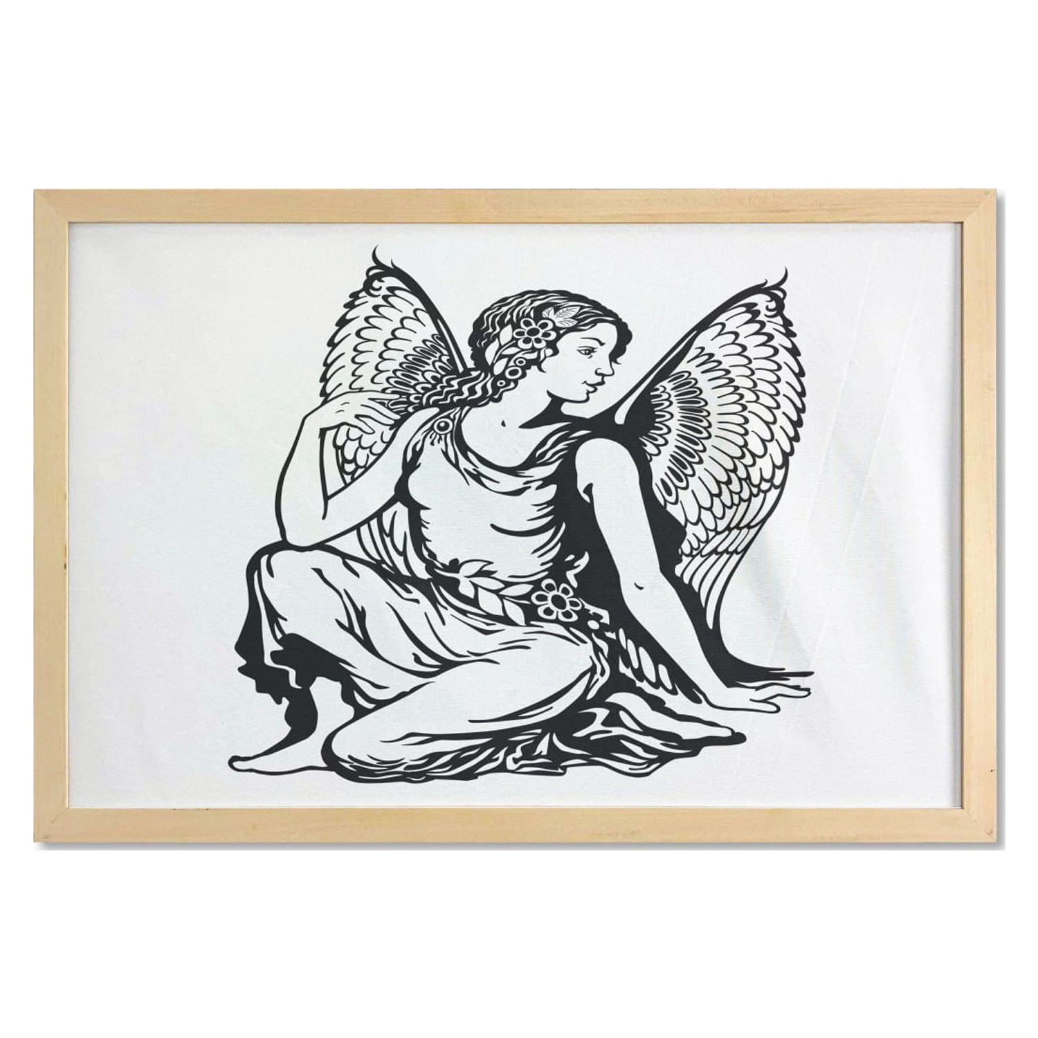 Zodiac Virgo Tapestry, Young Woman with Angel Wings Monochrome Tattoo Art  Design, Fabric Wall Hanging Decor for Bedroom Living Room Dorm, 5 Sizes,  Black and White, by Ambesonne - Walmart.com