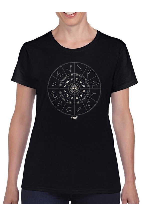 Zodiac Wheel Emoji - Astrology Horoscope Constellation Women's T-shirt