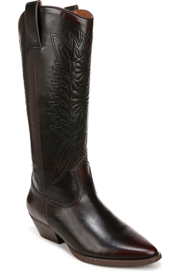 Women's Black/Mahogany Synthetic Morghan Cowboy Boot 8.5M