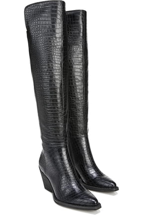 Women's Ronson Knee Boot Black Croco 5M
