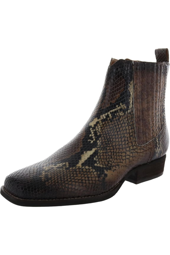 Womens Arrow Leather Square Toe Chelsea Boots