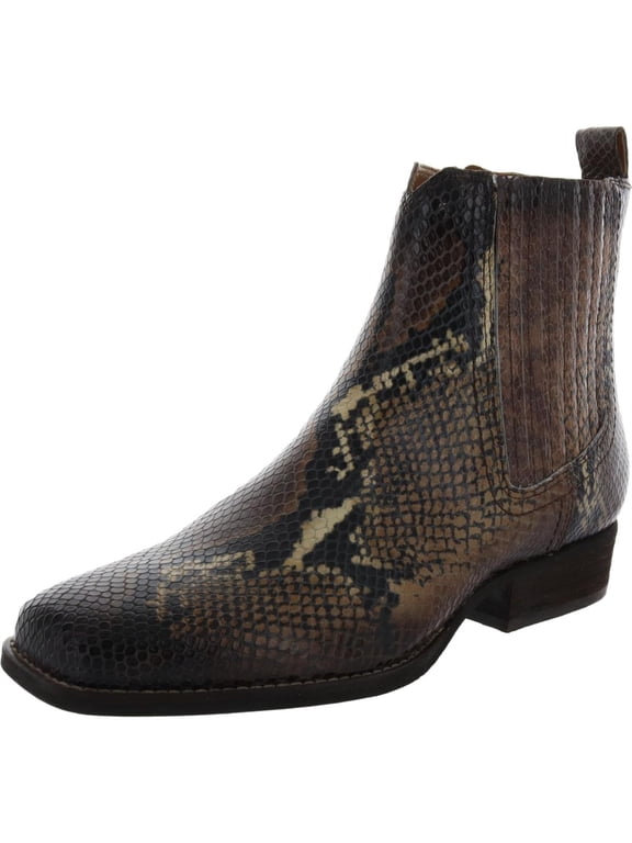 Womens Arrow Leather Square Toe Chelsea Boots