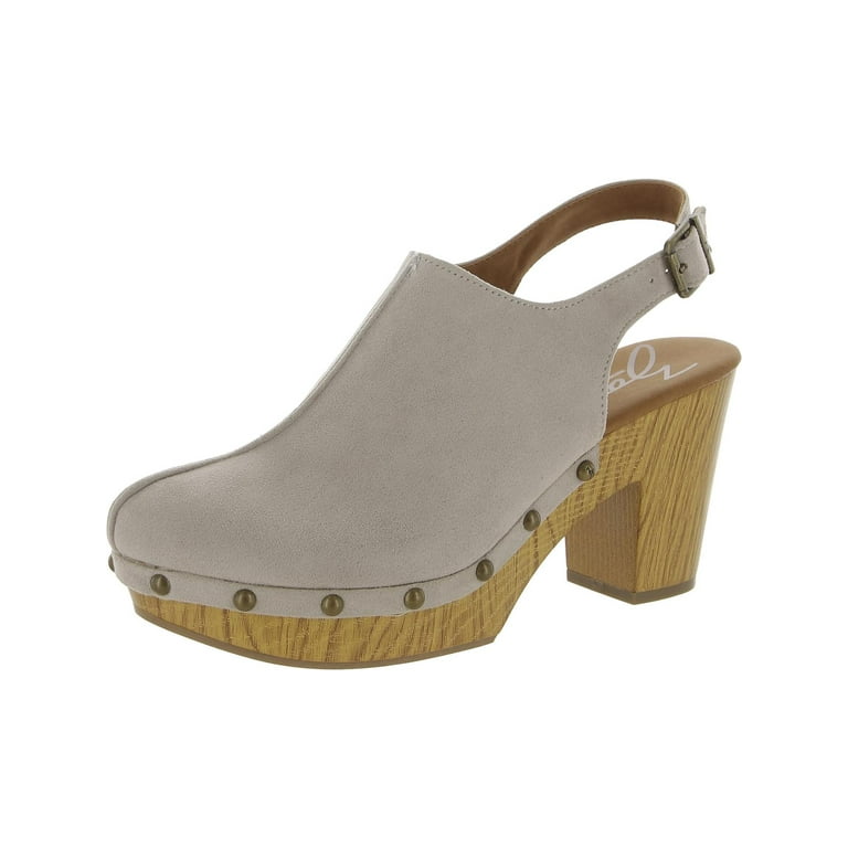 Zodiac Womens Chessa Clog Faux Suede Ankle Strap Clogs