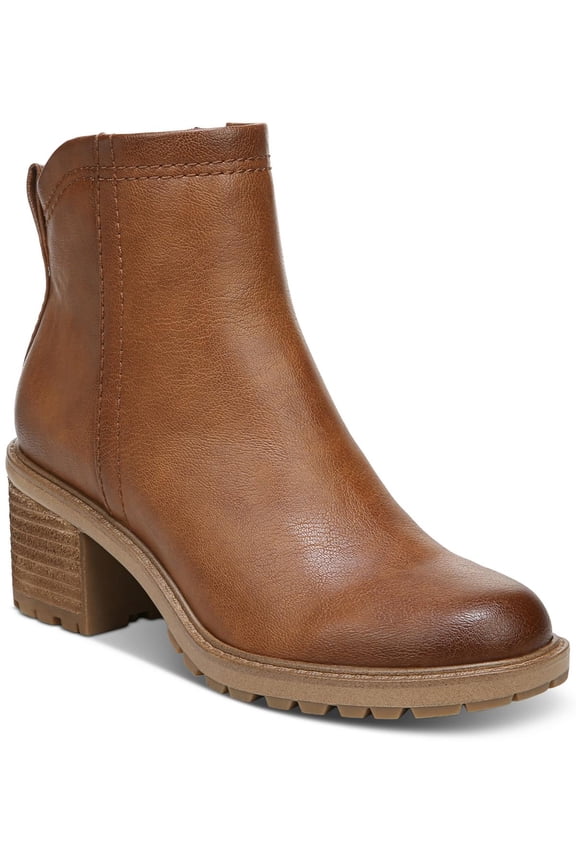 Womens Greyson Faux Leather Lugged Sole Ankle Boots