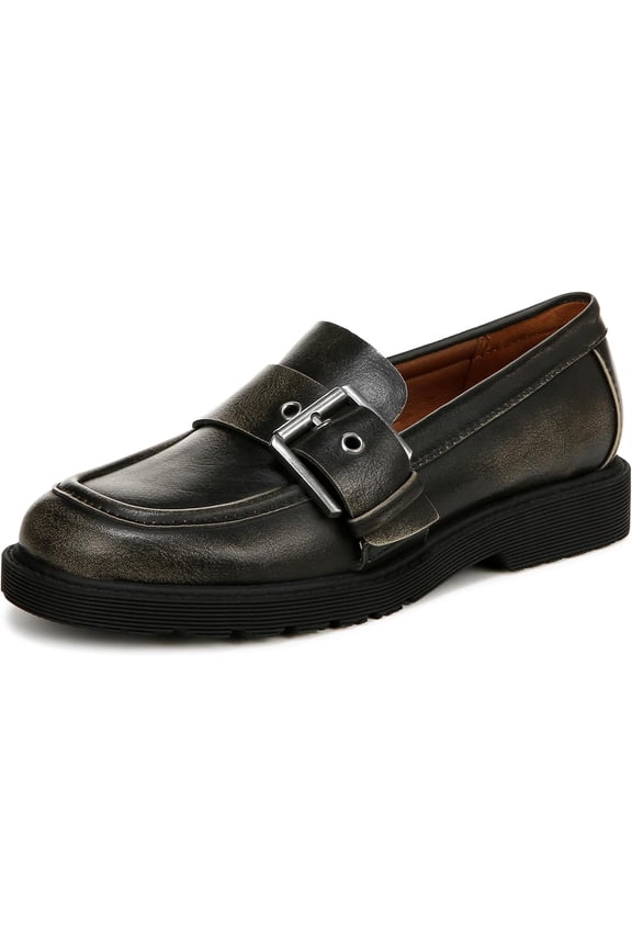 Womens Renee Slip On Buckle Loafer Black 8.5M