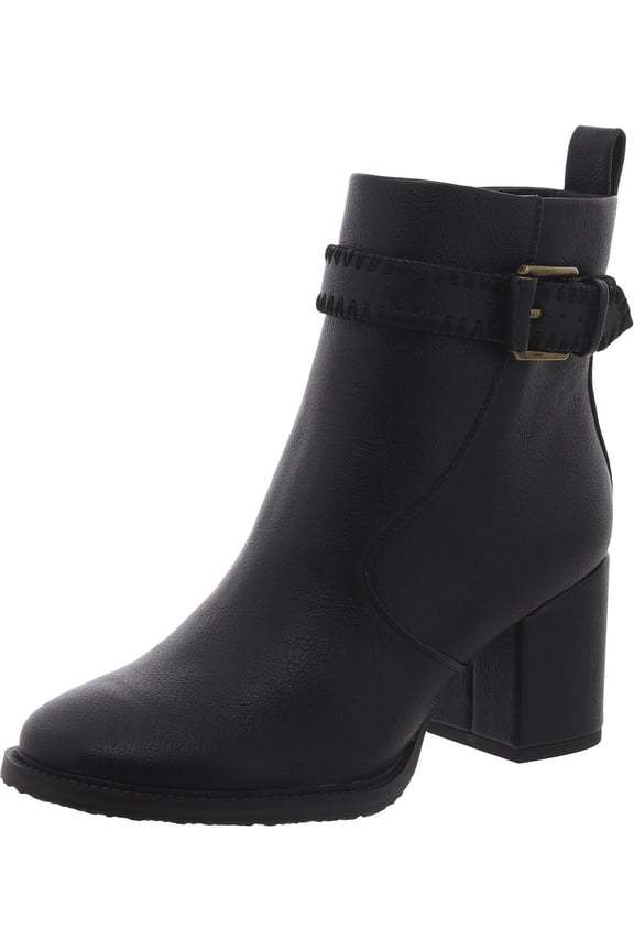Womens Rexx Faux Leather Block Heel Mid-Calf Boots