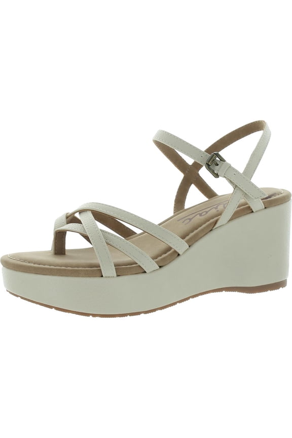 Womens Rita Strappy Buckle Wedge Sandals