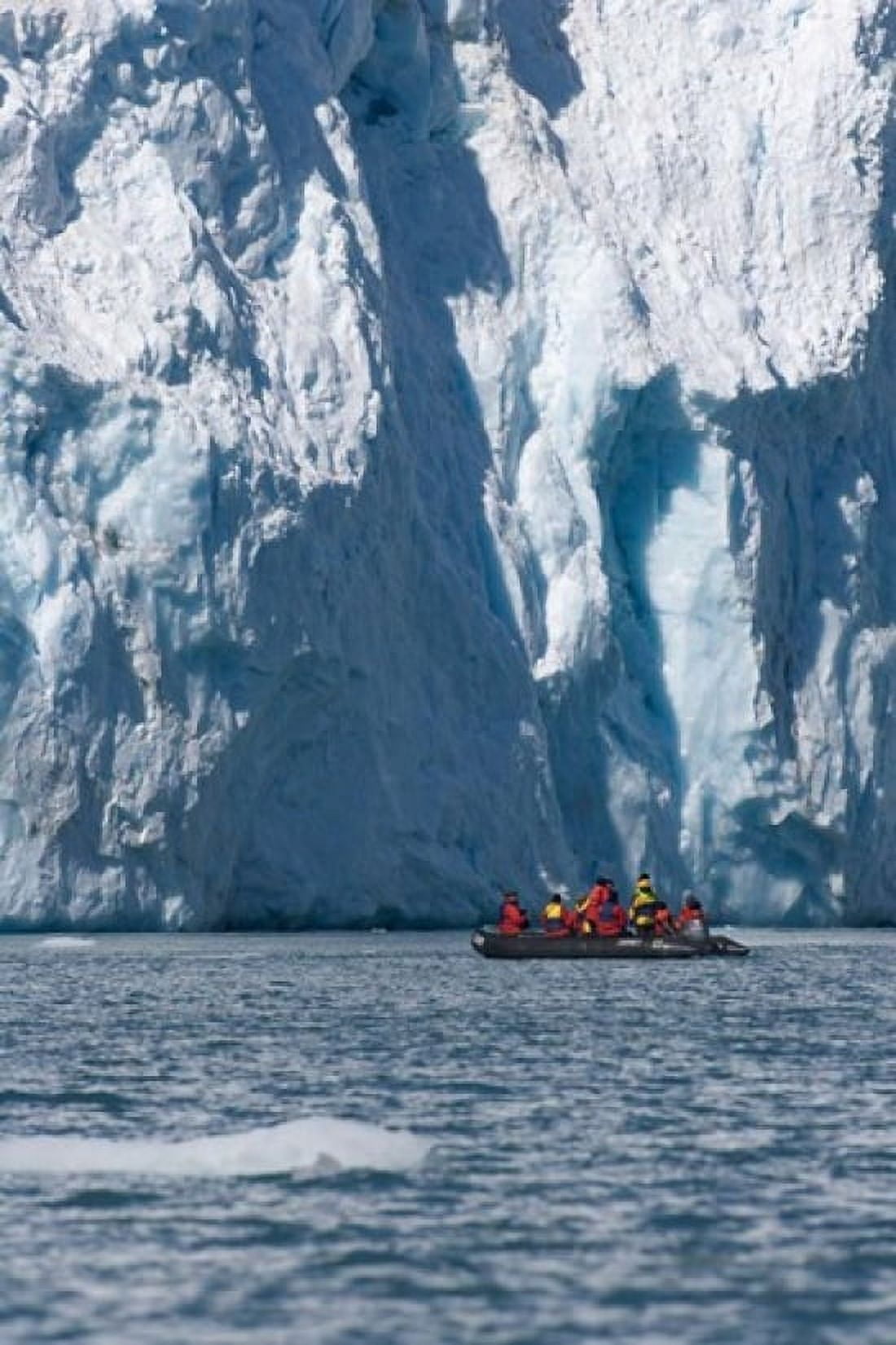 Zodiac with iceberg in the ocean Antarctica Canvas Art - Keren Su DanitaDelimont (23 x 35)