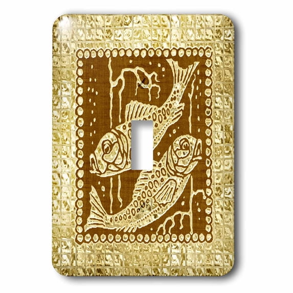 3dRose, Zodiacal Constellation Pisces, Gold and Brown Design, single toggle switch