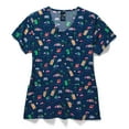 thumbnail image 1 of Zoe+Chloe Performance V-Neck Print Scrub Top, Safari Splash, XS Womens, 1 of 1