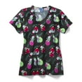 thumbnail image 1 of Zoe+Chloe Printed V-Neck Scrub Top, Wrecking Bells, 5X, 1 of 1