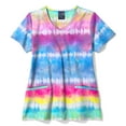 thumbnail image 1 of Zoe+Chloe V-Neck Border Print Scrub Top, Chasing Rainbows, 2X Womens, 1 of 1