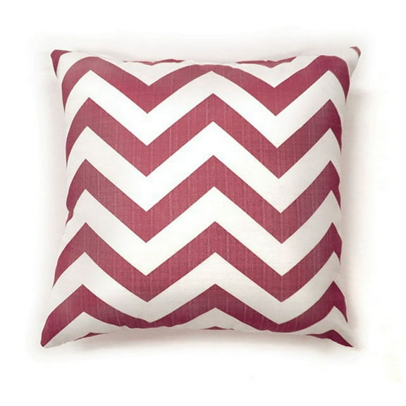 Zoe Contemporary Pillow Red Chevron Set of 2