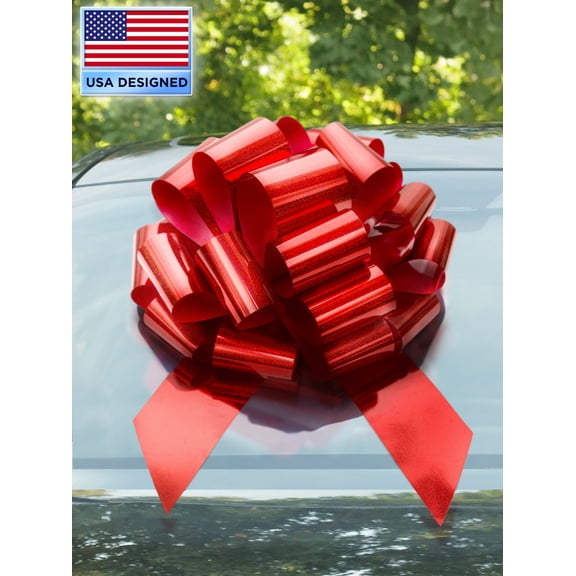 Zoe Deco 18 inch Giant Glitter Red Car Gift Bow (US Company)