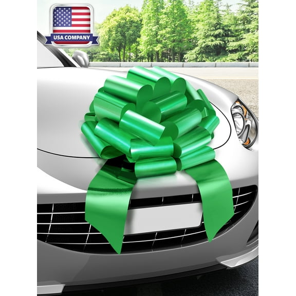 Zoe Deco 18 inch Giant Green Car Gift Bow (US Company)