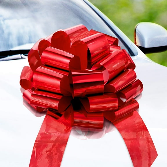 Zoe Deco 18 inch Giant Red Metallic Polypropylene Car Gift Bow (US Company)