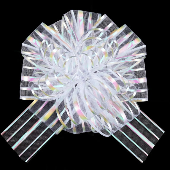 Zoe Deco 6 inch White Organza Gift Bows, 10 Pack (US Company)