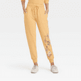 thumbnail image 1 of Zoe+Liv Women's Earth Laughs Graphic Jogger Pants - (Yellow, XSmall), 1 of 2