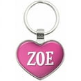 thumbnail image 1 of Zoe - Names Female Metal Heart Keychain Key Chain Ring, Multiple Colors Available, 1 of 1