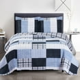 thumbnail image 1 of Zoe Oversize Reversible Coverlet Printed Patchwork Bed Quilt Set Wrinkle-Free & Easy Care Set : King/Calking, 1 of 2