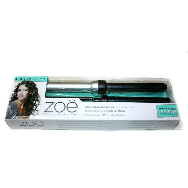 Zoe Professional 3-in-1 Hair Curler Advanced Titanium Technology Curling Wand