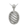 thumbnail image 1 of Zoe R� 3D Sterling Silver Micro Pave Hand Set Cubic Zirconia (CZ) Pendant Necklace, 1 of 6