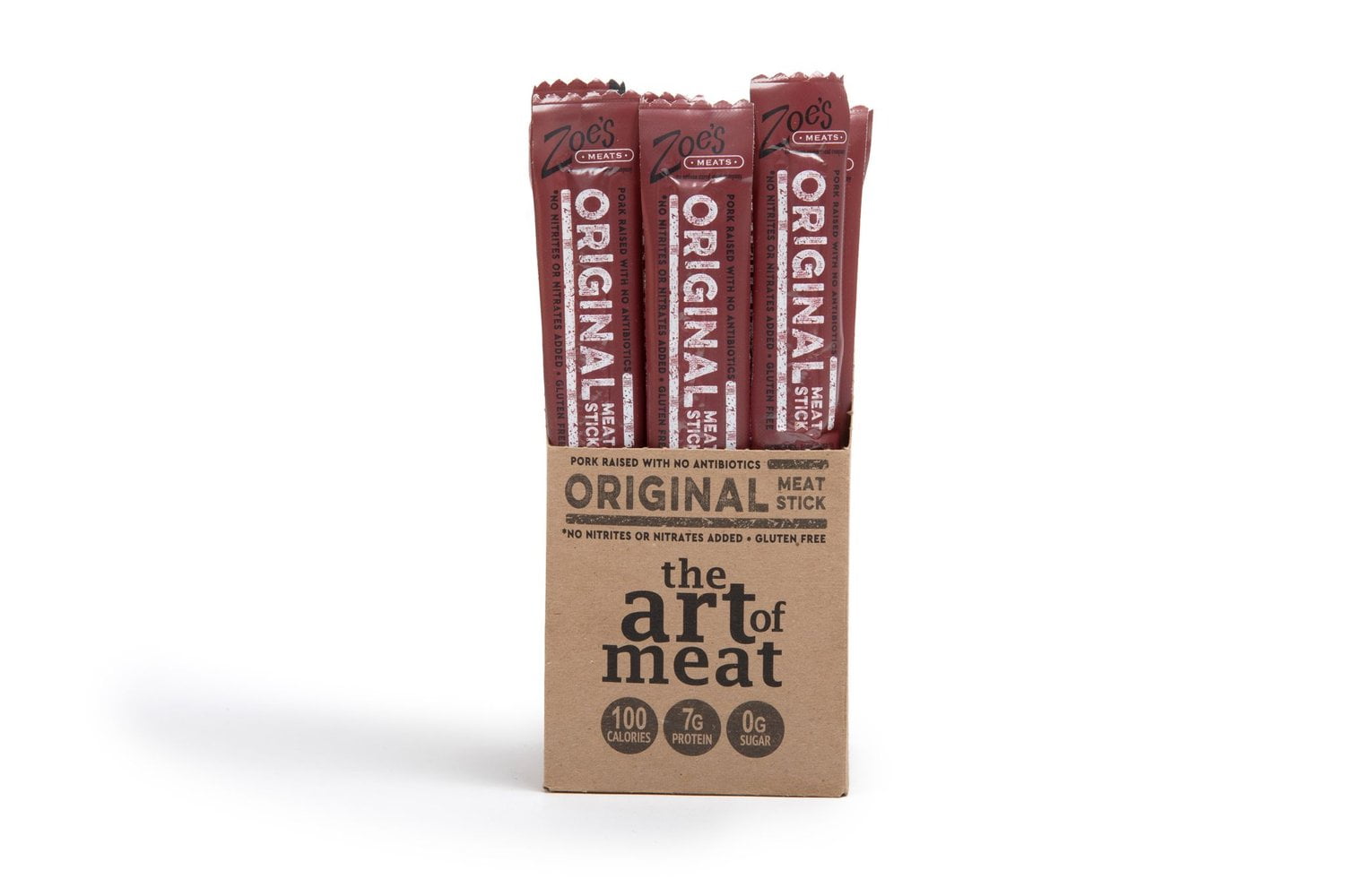 Zoe's Meats Uncured Original Meat Stick, 1oz, 24 pack