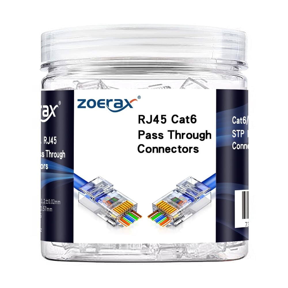 ZoeRax 100 Pack RJ45 Cat6 Pass Through Connectors: TV Accessories ...