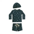 thumbnail image 1 of Zoeecloth 9M-7Y Toddler Boys Swimsuit Outfit Kids Long-Sleeved Swimwear +shorts+swimming Cap Kids Bathing Suit Set, 1 of 9