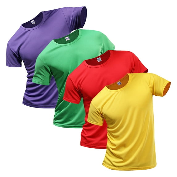 Zoeecloth Active Quick Dry Crew Neck T Shirts for Men's Women's | Athletic Short Sleeve Tee Casual Shirts Short Sleeve Solid Color Active Athletic Tops S-4XL