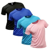 Zoeecloth Dry Fit Tees for Men's and Women's Lightweight Breathable T-Shirt Marathon Quick Dry Short Sleeve Solid Colour Shirt Summer Casual Sportswear Shirts Size S-4XL