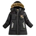 thumbnail image 1 of Zoeecloth Kids Boys Fleece Padded Warm Jacket Toddler Thicken Parka Hooded Coat Medium-Length Outerwear for Winter Fall Size 5-9 Years, 1 of 9