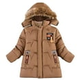 thumbnail image 1 of Zoeecloth Kids Boys Fleece Padded Warm Jacket Toddler Thicken Parka Hooded Coat Medium-Length Outerwear for Winter Fall Size 5-9 Years, 1 of 9