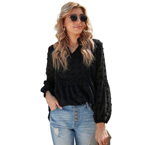 Zoeecloth Long Sleeve Tops for Women T Shirts Women Casual V Neck Shirts Spring Fall Clothes S-XXL