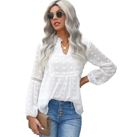 Zoeecloth Long Sleeve Tops for Women T Shirts Women Casual V Neck Shirts Spring Fall Clothes S-XXL